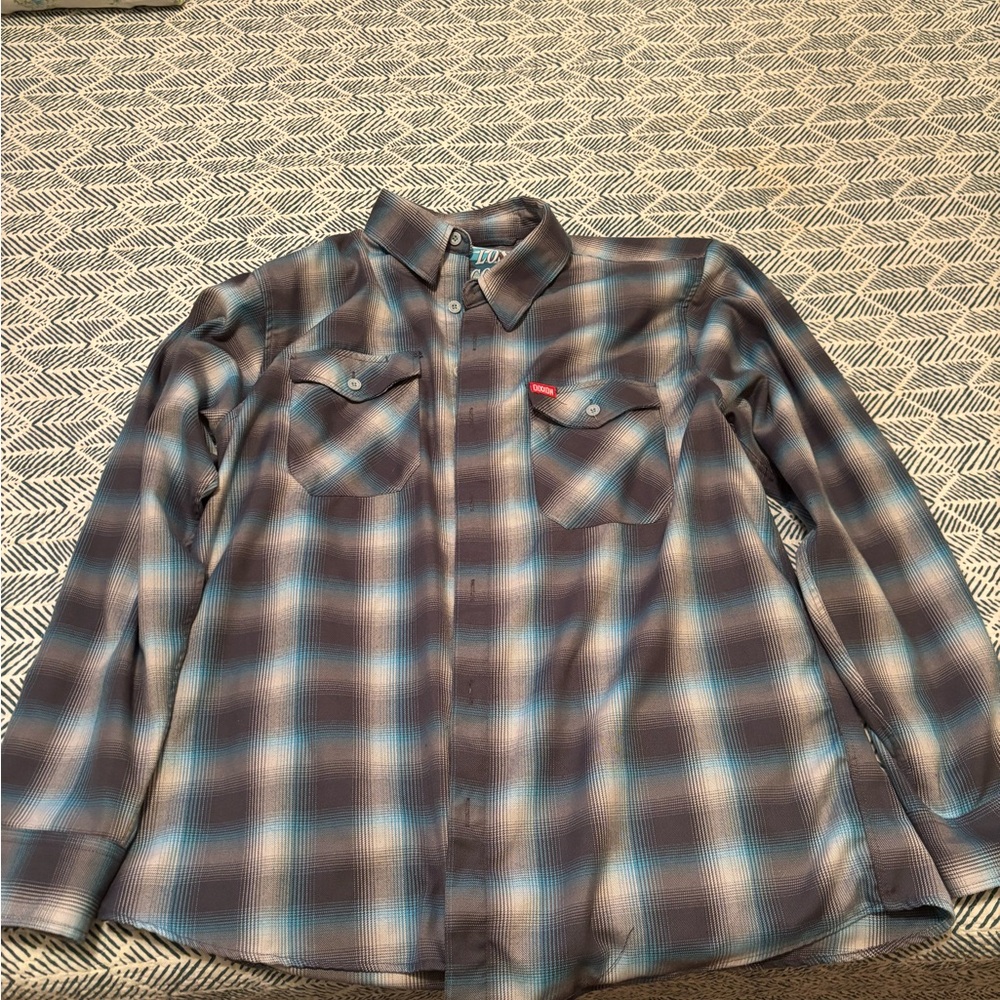 DIXXON Blue and Gray Plaid Button-Down Shirt-Lost Coast